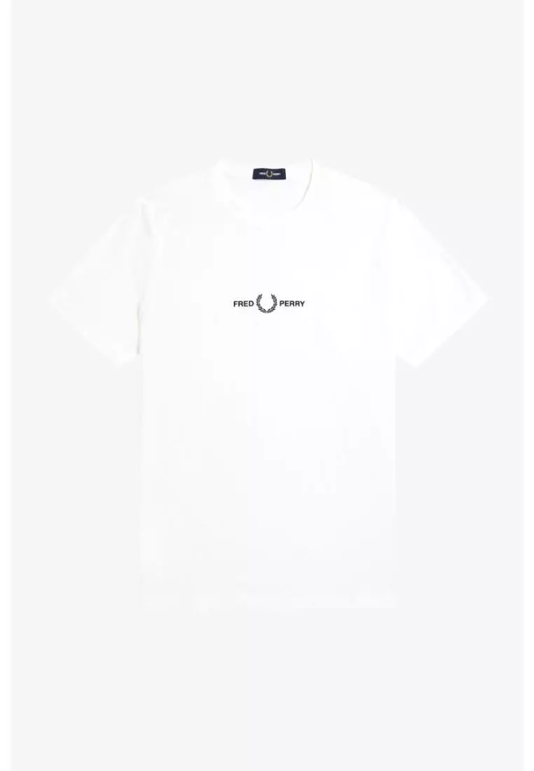 Fred Perry M4580 Embroidered T-Shirt (White)
