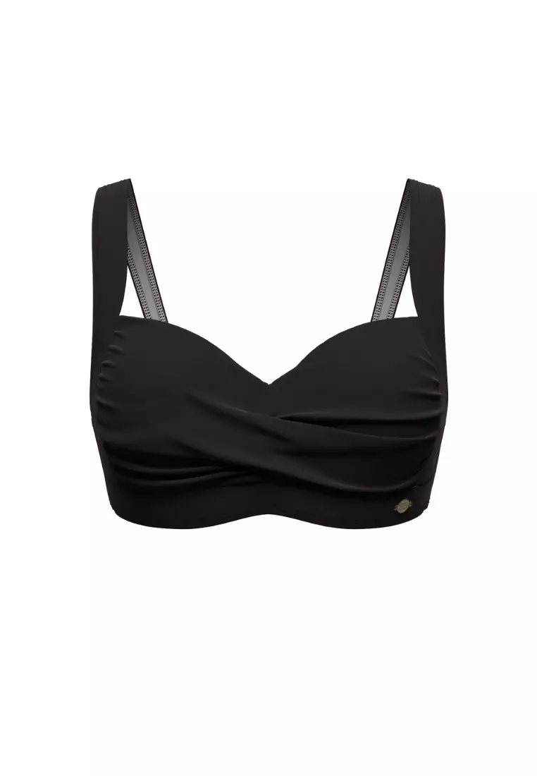 Buy Sunseeker Core Solid Black Plus Cup Twist Front Bikini Top