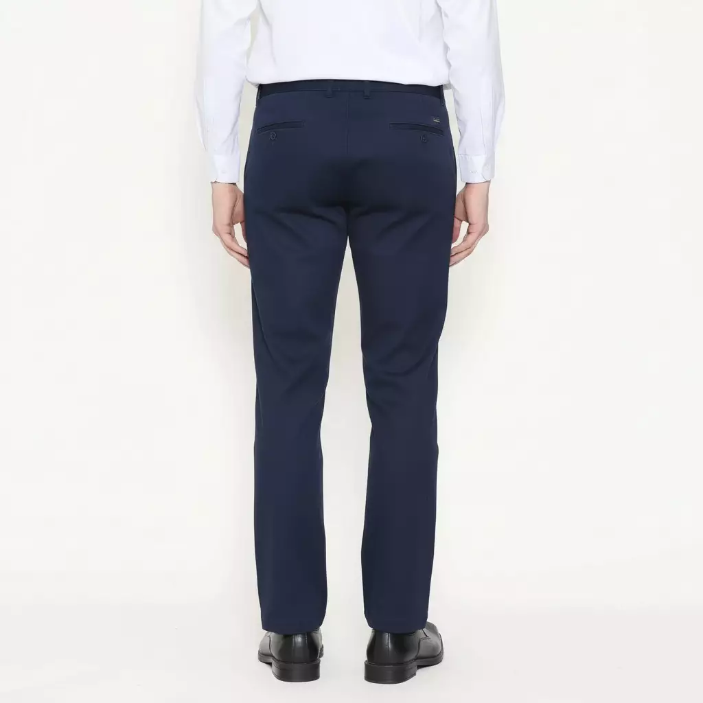 Schoeller Celana Panjang Chinos Pria Slim Fit Cotton Stretch Warna Navy – S.1-CCSF.-O10A-CTS-SF