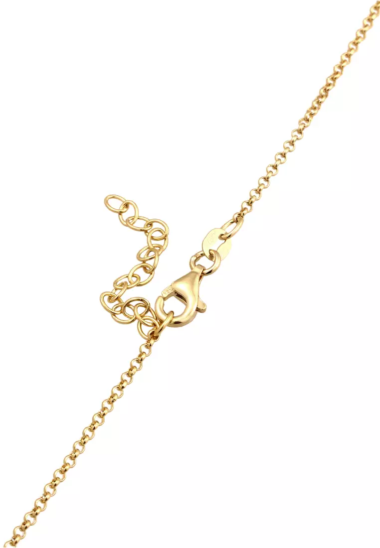 Necklace Choker Cloverleaf Zirconia Gold Plated