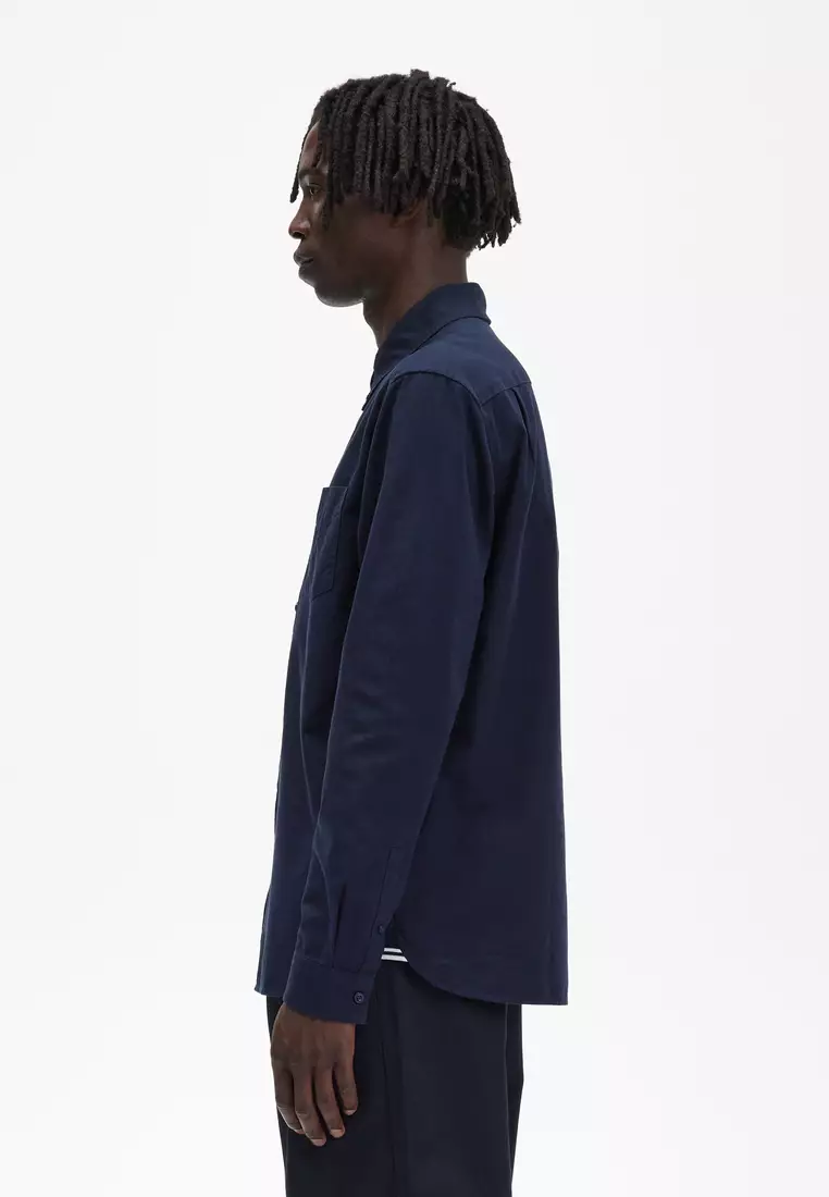 Fred Perry M5516 Oxford Long Sleeve Shirt (Navy)