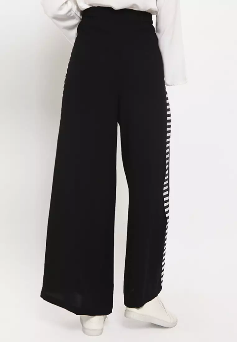 Doraemon Strip Pants Black