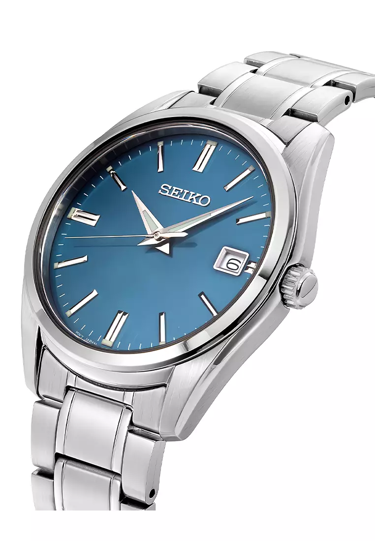 Seiko Quartz Classic Blue Dial Silver Stainless Steel Bracelet Men’s Watch - SUR525P1
