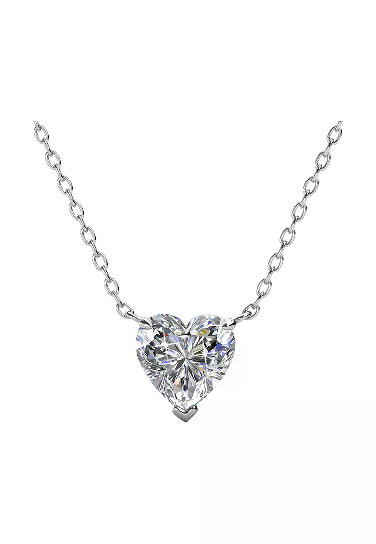 White gold heart shaped necklace store