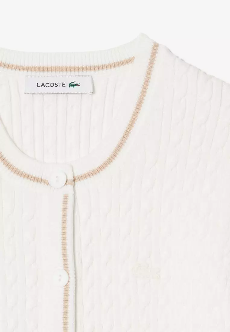 Short Sleeved Cable Knit Cardigan