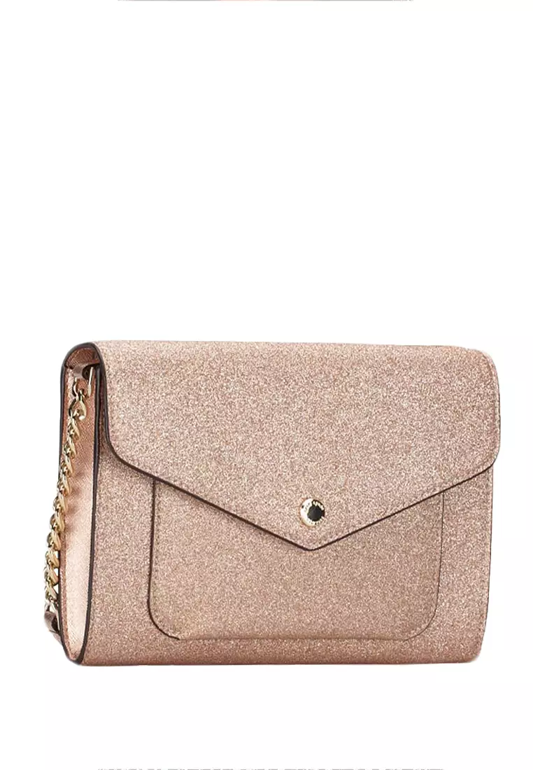 Kate Spade Tinsel Flap Crossbody Rose Gold