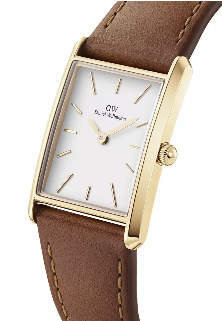 Bound 32x22mm Durham - Gold - White Dial - Fashion Watch for women - Leather Strap Watch - Female Watch - DW Official - Authentic