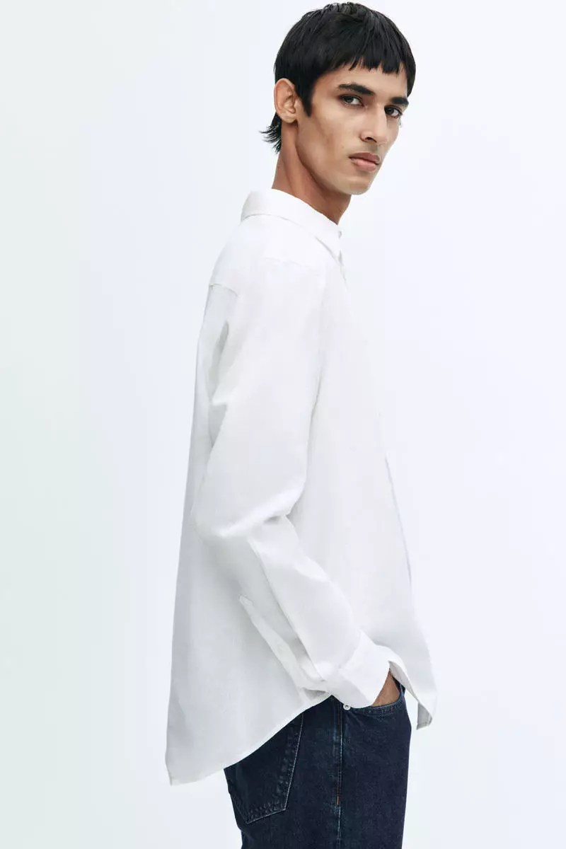 Regular Fit Linen-blend shirt