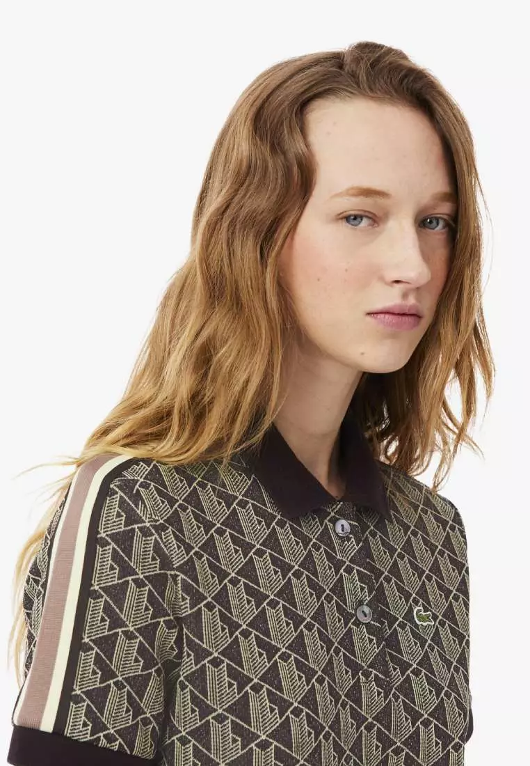 Slim Fit Monogram Jacquard Polo Dress