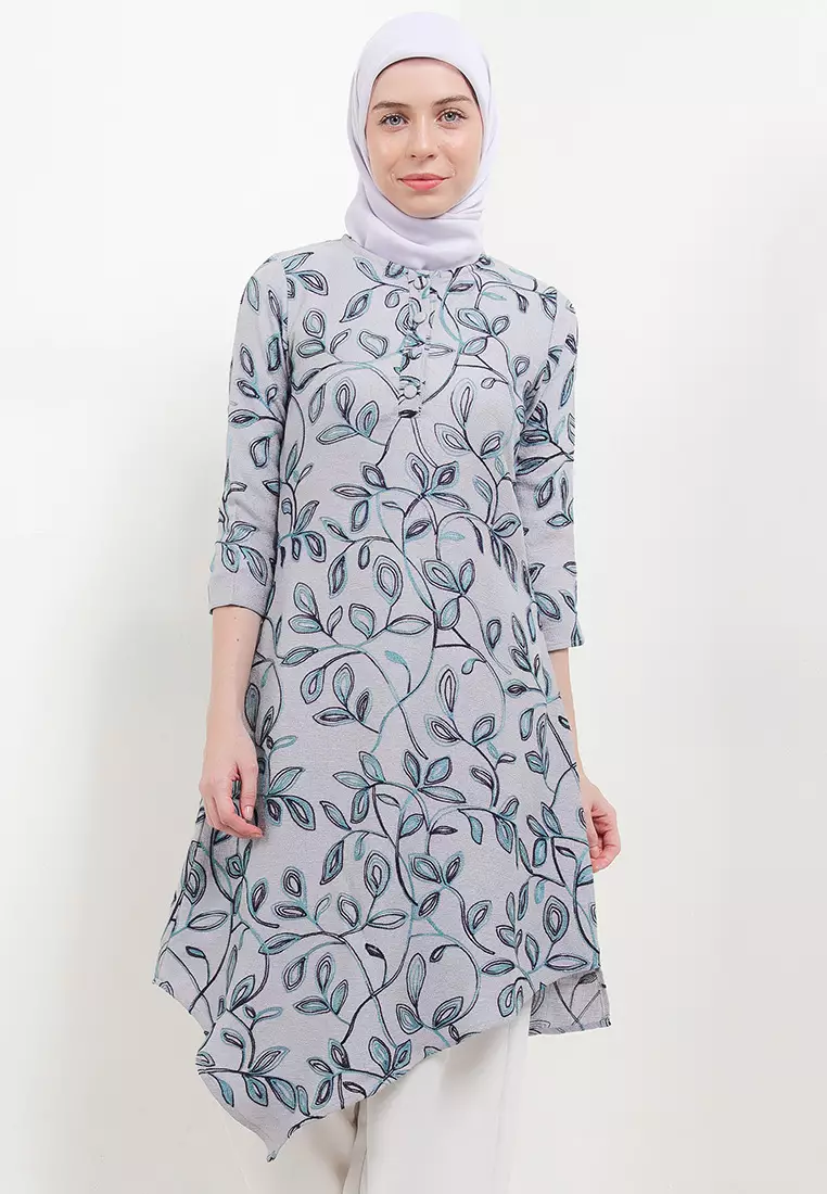 Kani  Assymetrical Tunic In Blue
