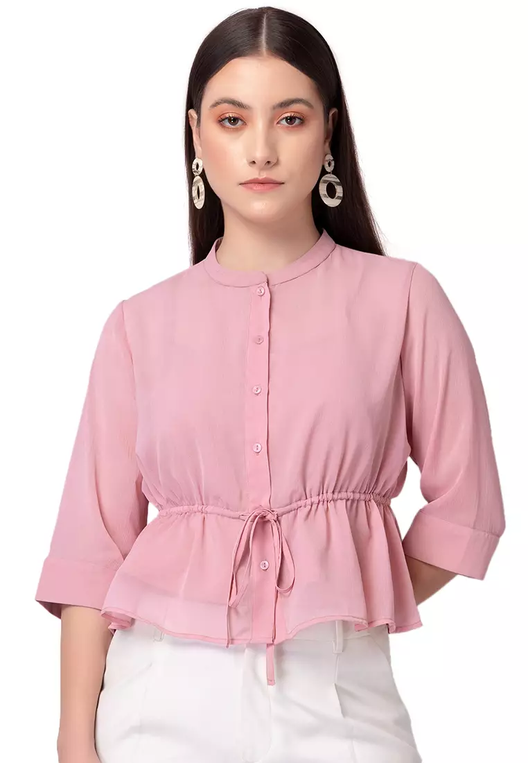 FabAlley Light Pink Peplum Top With Camisole 2024 Buy FabAlley