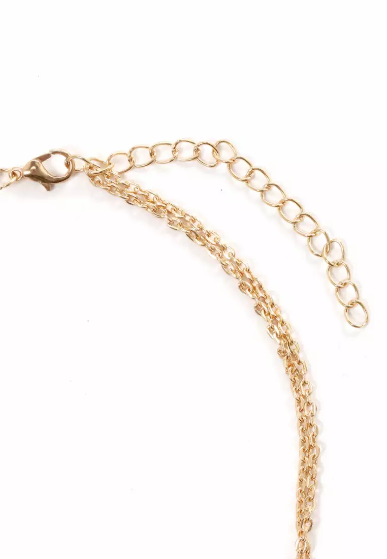 Kalung Wanita Bermotif K14 Design Elegant Premium Quality - Gold