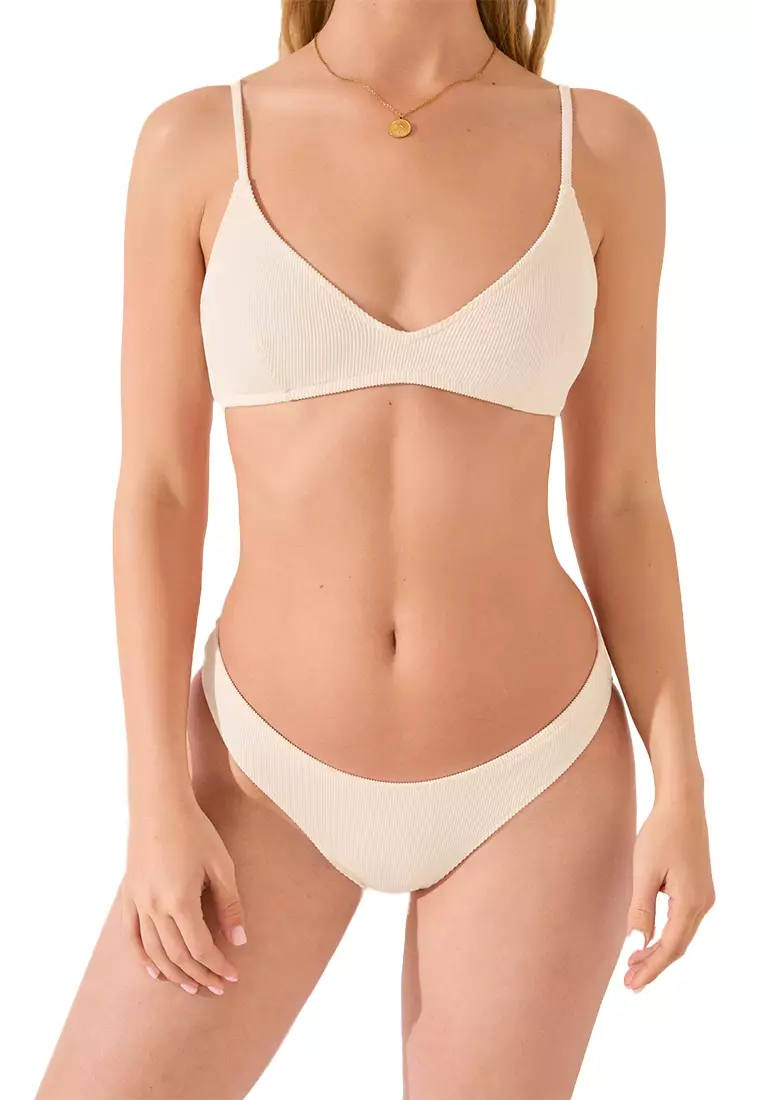 Classic Cream Ribbed Bikini Panty