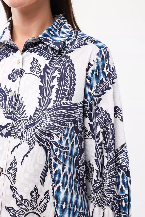 Minimal Kemala A-Line Ethnic Shirt - Blue