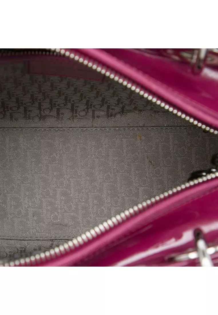 Pre-Loved Dior Medium Patent Cannage Lady Dior
