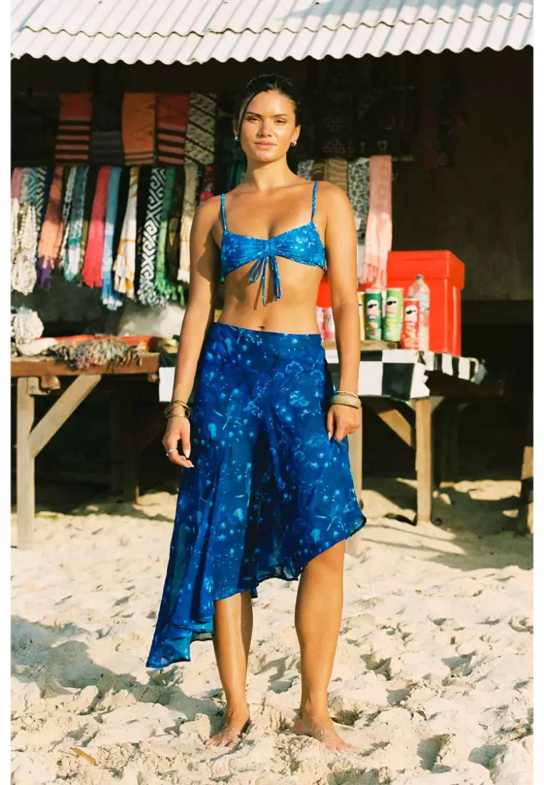 Phoebe Asymmetrical Skirt / Cyanotype
