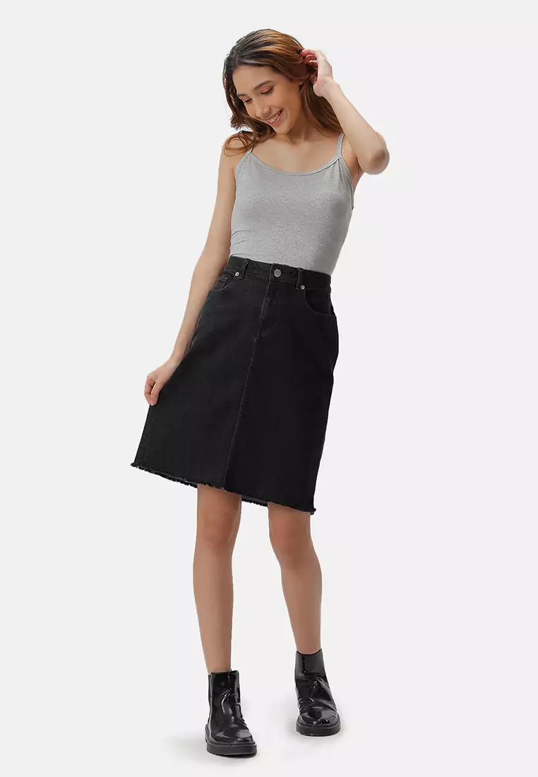 Black jean skirt outfit variations shop