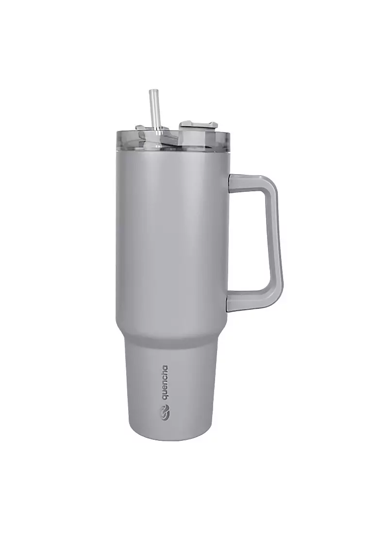 37oz Stainless Steel Straw Lid Insulated Mug Tumbler 1100ml Double Wall 24Hr Cold BPA-Free - Stone