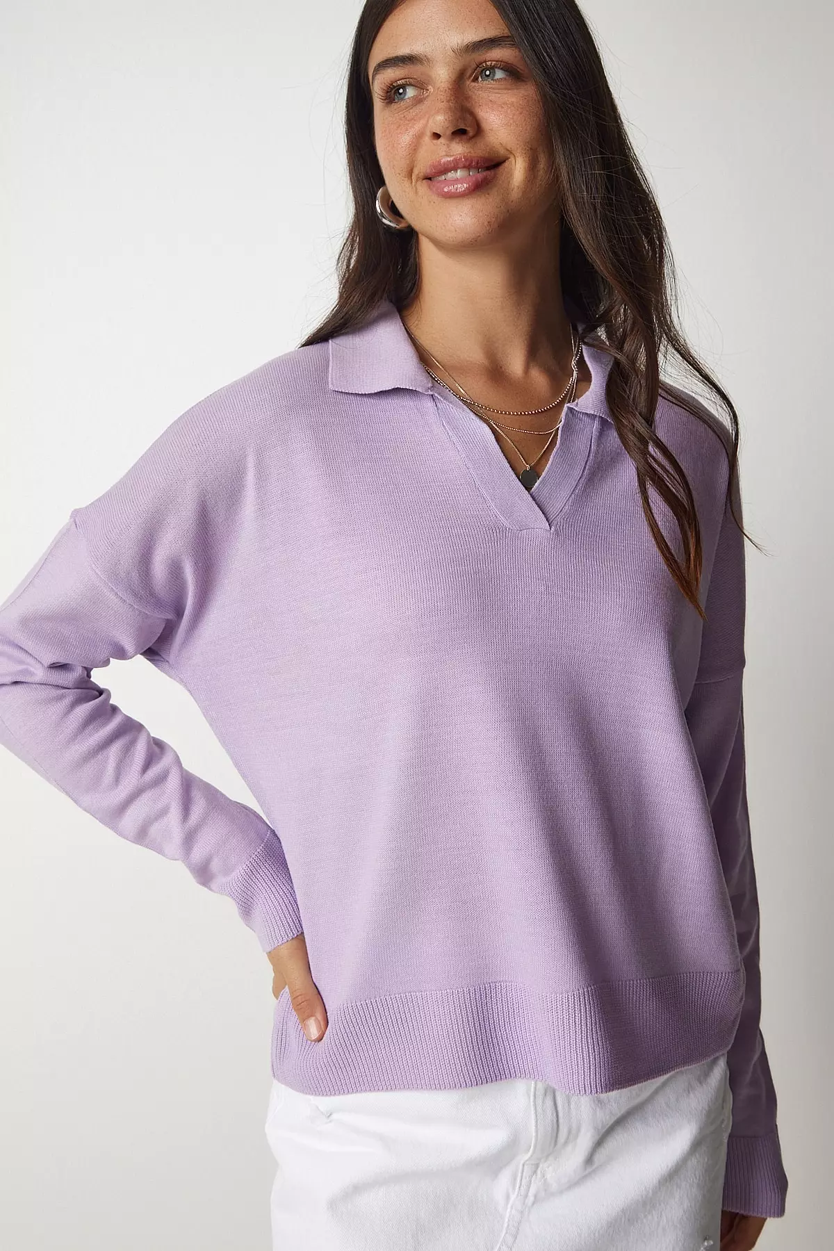 Buy Happiness Istanbul Basic Polo Collar Sweater 2024 Online