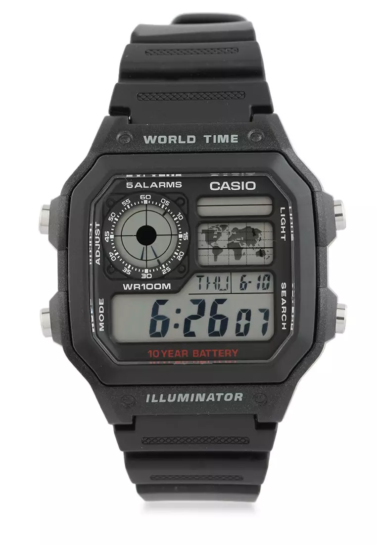 Casio Jam Tangan Pria - Black White - Resin - AE-1200WH-1AVDF