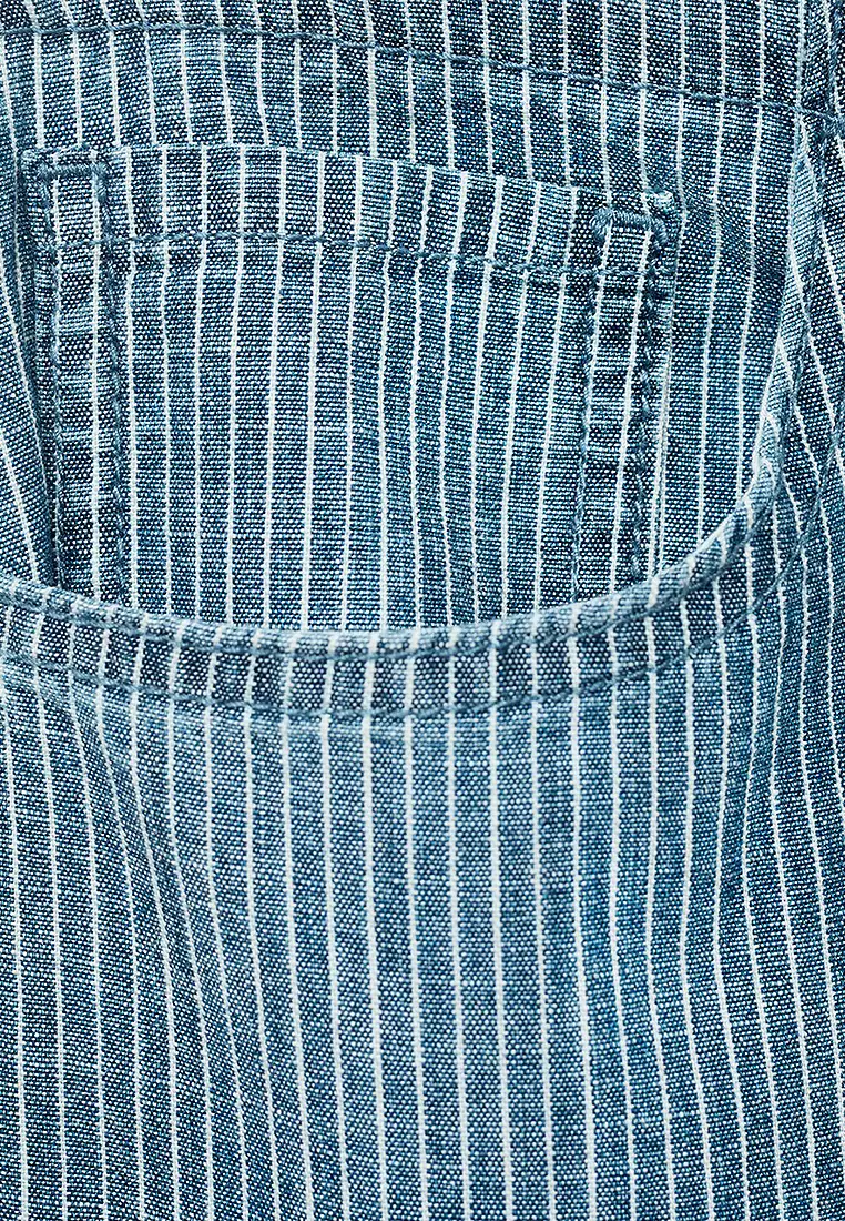 Wide Leg Denim Trousers With Belt