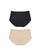 Kiss & Tell black and beige 2 Pack Seamless Mid Rise Panties in Black & Nude A55F0US15A02A6GS_1