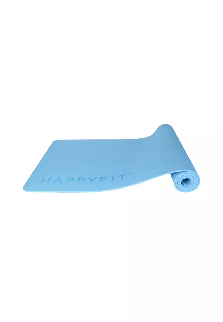 HAPPYFIT Yoga Mat Polos TPE 6mm Free Strap Sky Blue