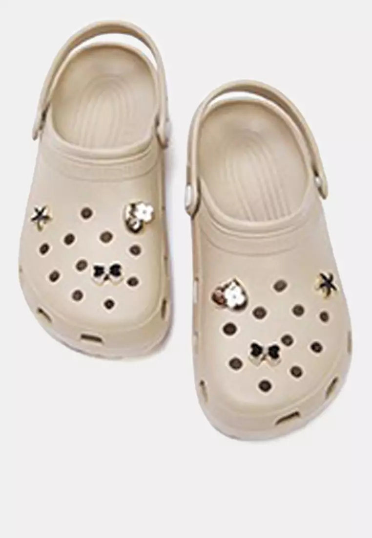 Beige Gold Buckle Accessory Detailed Light Sole Women's Eva Closed Front Sandals Slippers Takss25Sd00033