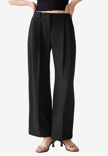 & Other Stories black Wide Low Waist Trousers A266EAAFD78294GS_1