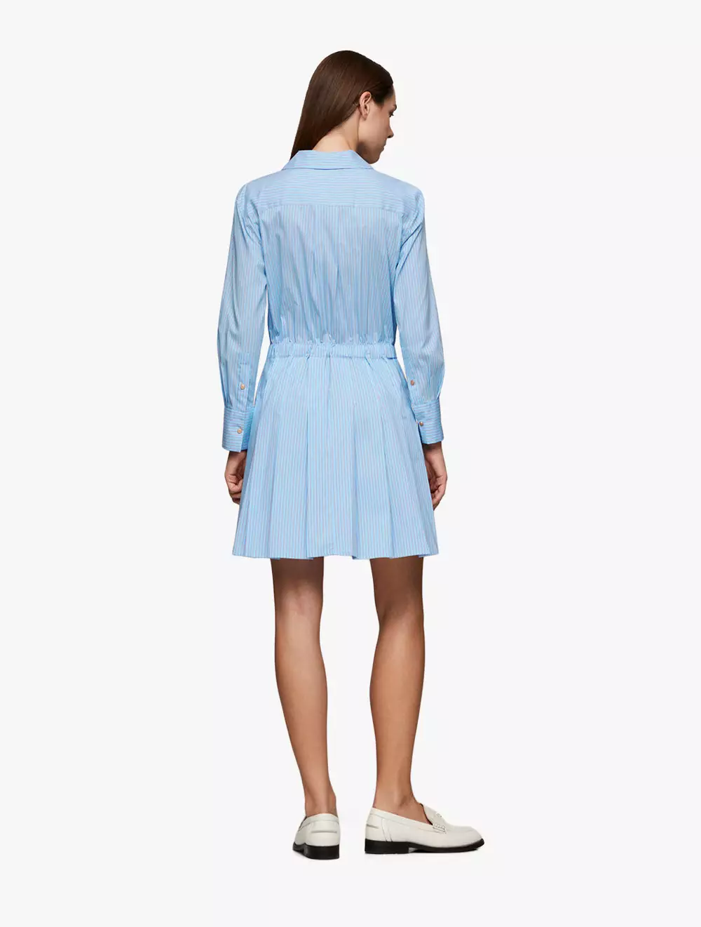 Tommy Hilfiger - Asia Fit Stripe Pleated Shirt Dress - Blue - Blue
