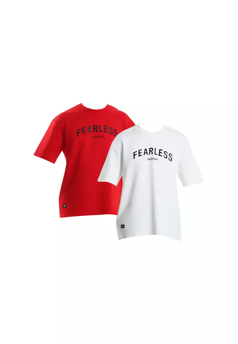 Forest Oversized Heavy Weight 300gsm Modal Cotton Short Sleeve T Shirt Men - 24088-51Red