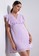 ZALORA OCCASION purple V Neck Babydoll Dress With Ruffles 36653AA449FA8BGS_1