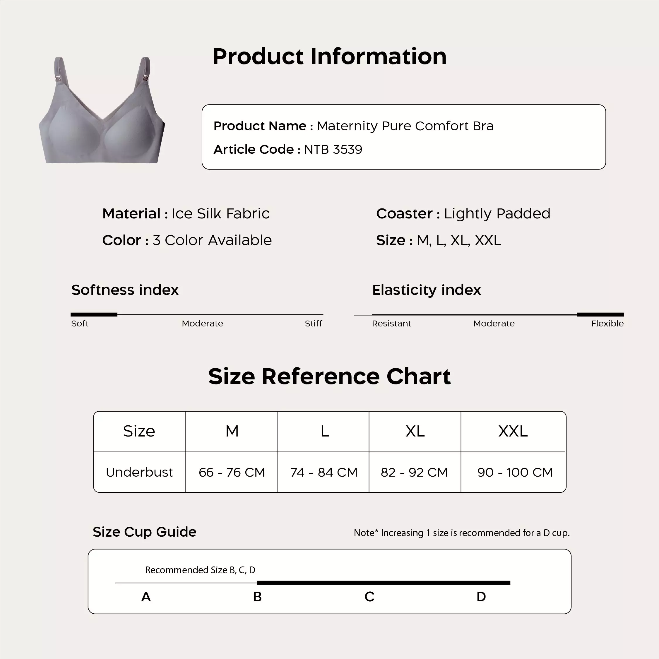 Nathalie Ice Silk Maternity Bra NTBM 3539 - Ivory