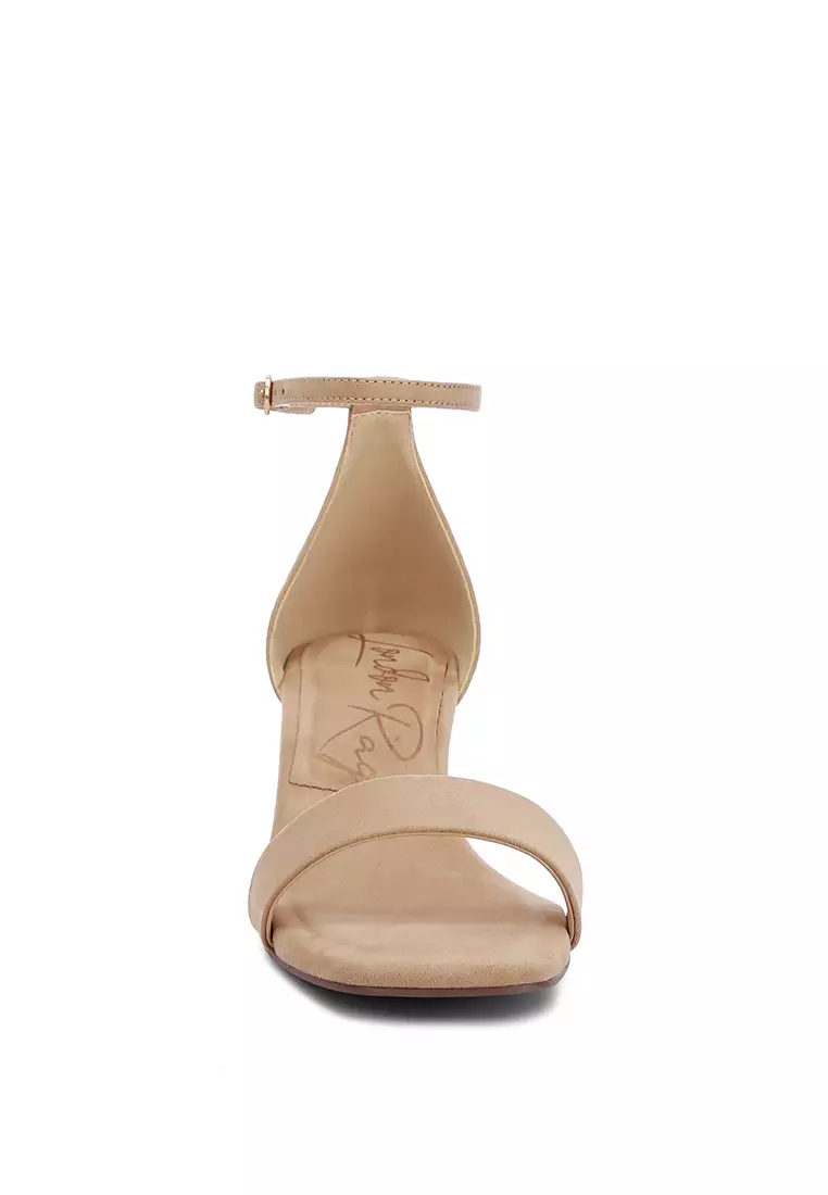 Taupe Block Heel Sandals