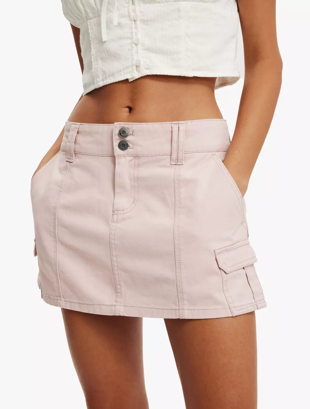 Cotton On - WOVEN SHORTS/SKIRTS - Benny Cargo Skirt - SOFT PINK