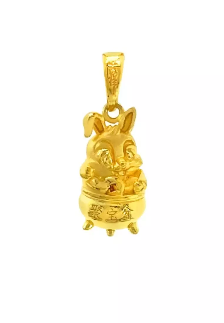 Gold bunny cheap pendant