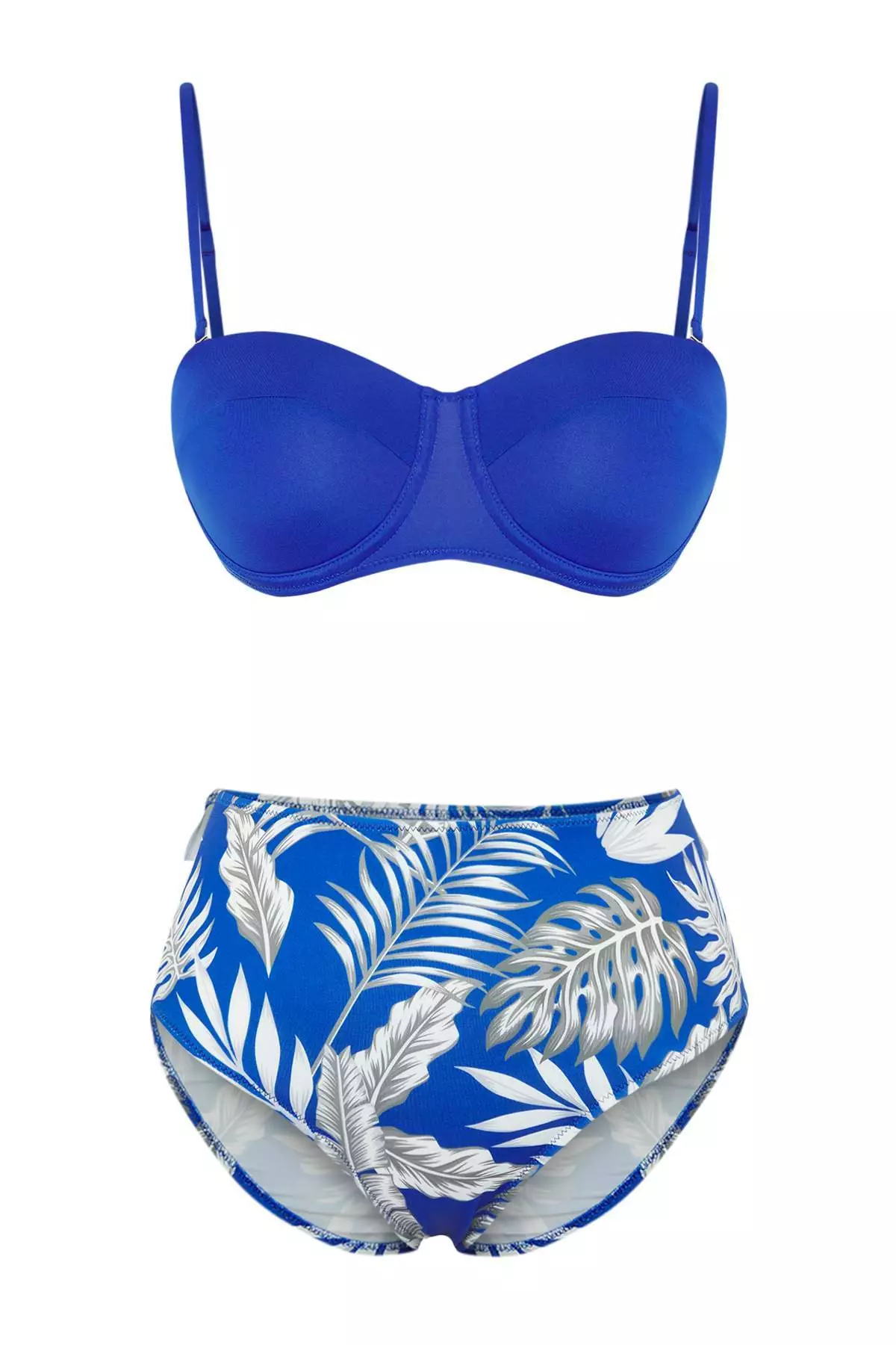 Saks Tropical Pattern Bikini Set & Kimono 3 Piece Beach Wear Set