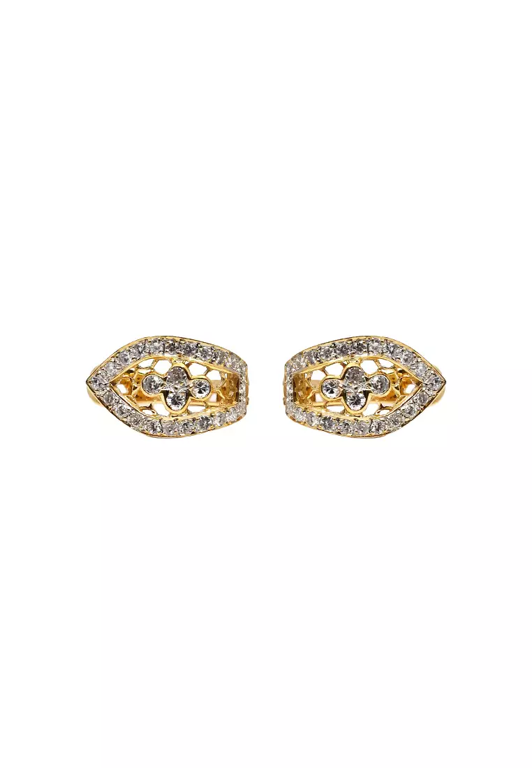 18K Yellow Gold Earrings with Diamonds