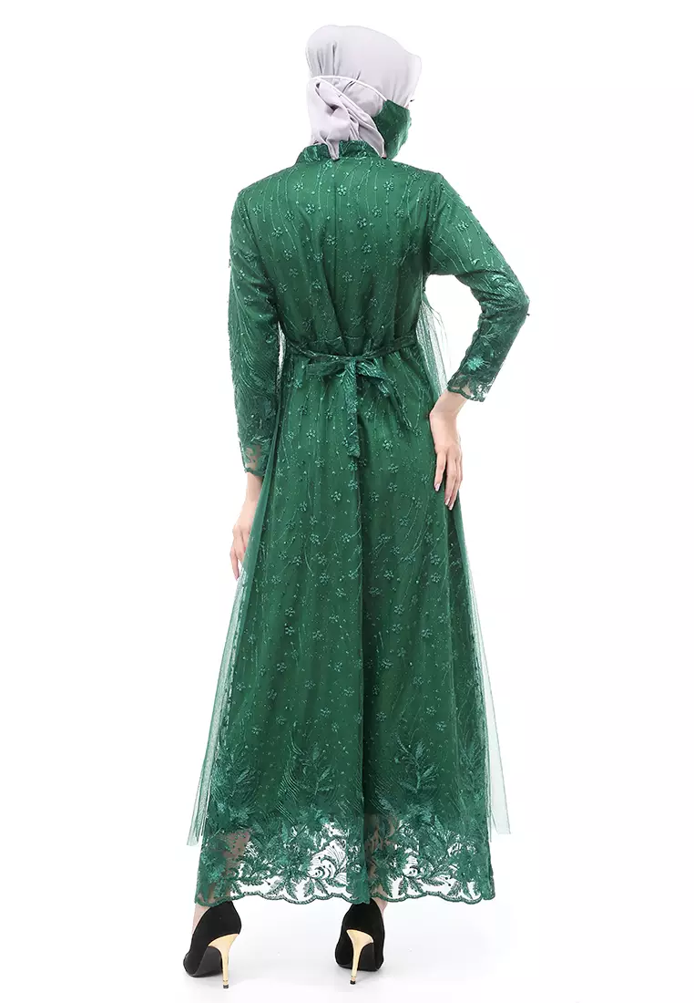 Marlina Gamis Kebaya Muslimah Panjang Motif Polos Long Sleeve Regular Fit