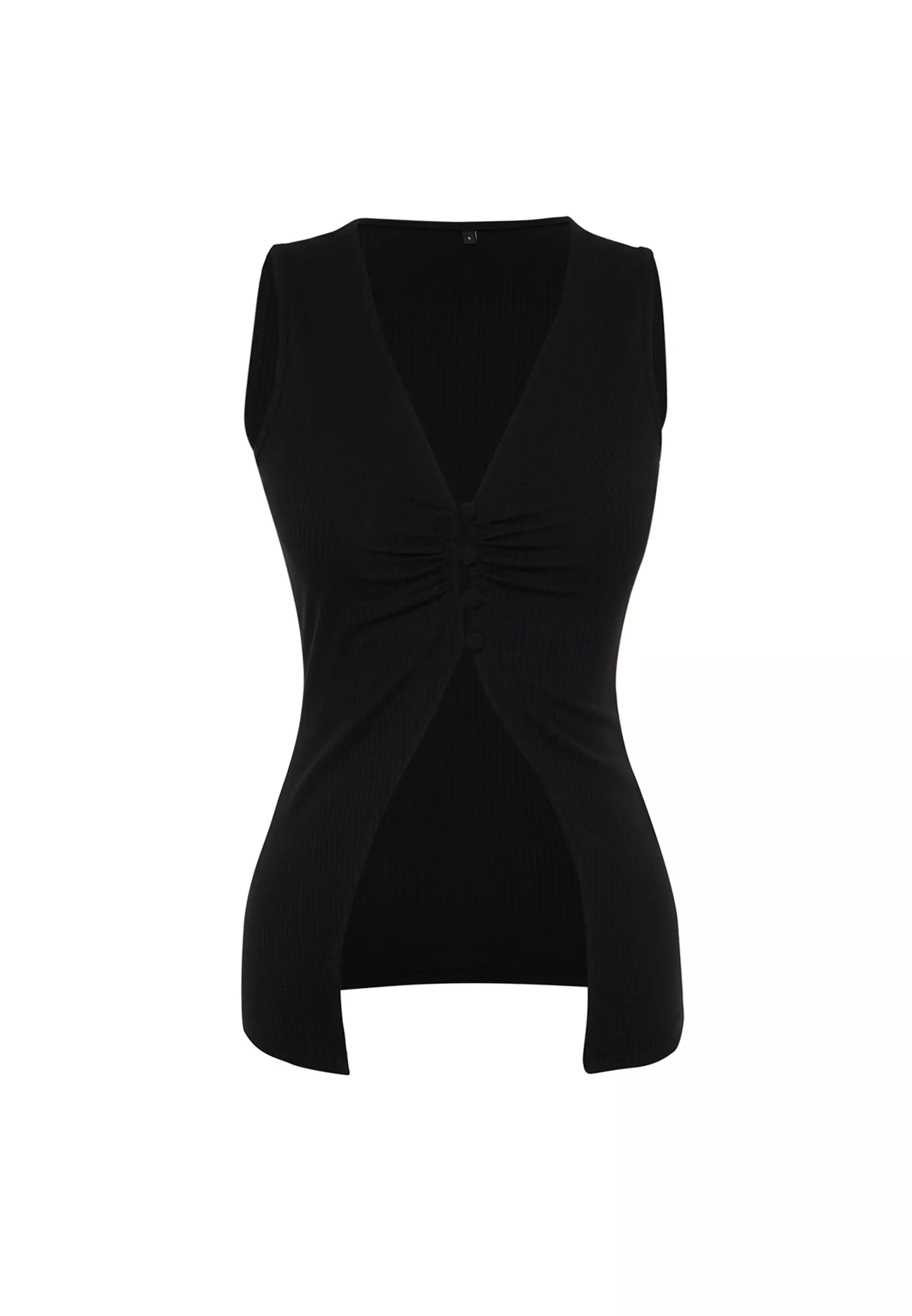 Sleeveless V-Neck Blouse