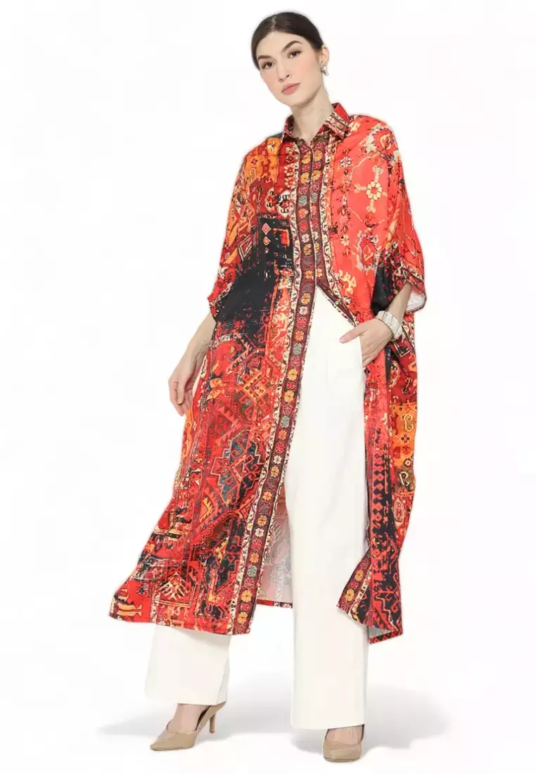 Kanzi 3/4 Sleeve Collared Kaftan