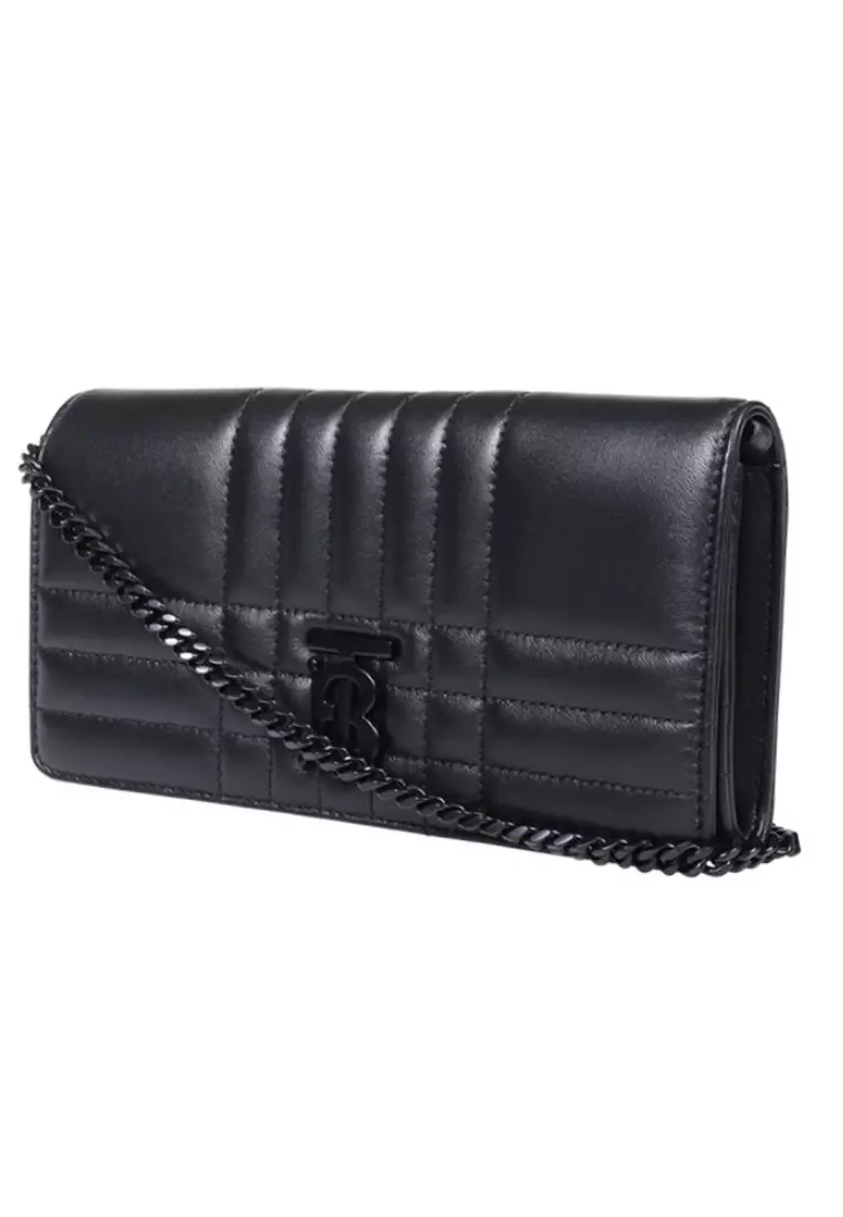 Burberry leather card case with discount detachable strap