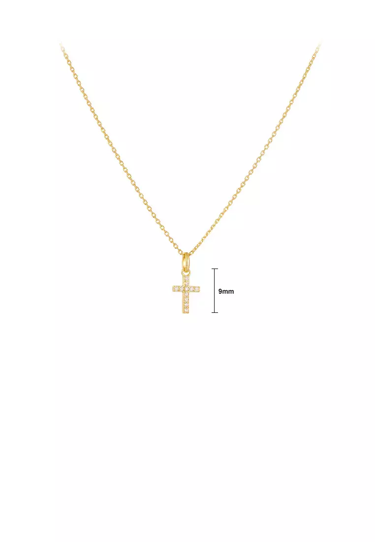 Gold cross clearance with cubic zirconia