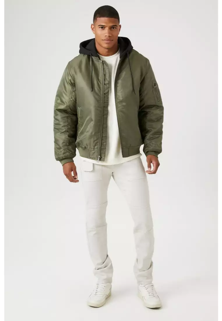 Buy FOREVER 21 Zip Up Hooded Bomber Jacket 2024 Online ZALORA