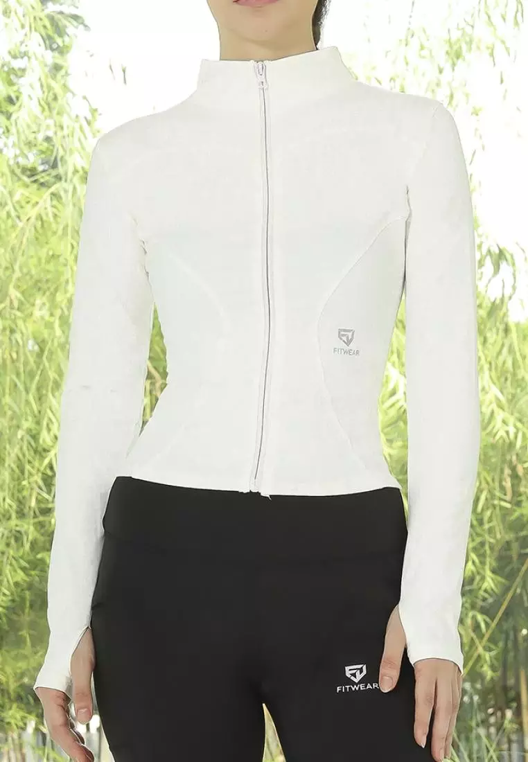 Fitwear - Jaket / Jacket Olahraga Wanita OLIVEA SLIMFIT NEW - WHITE