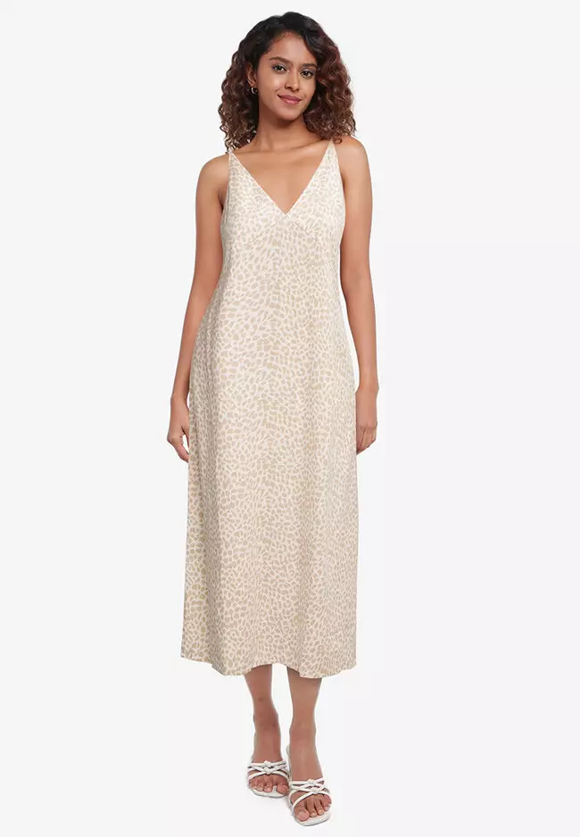 Linen Blend Cami Midi Dress