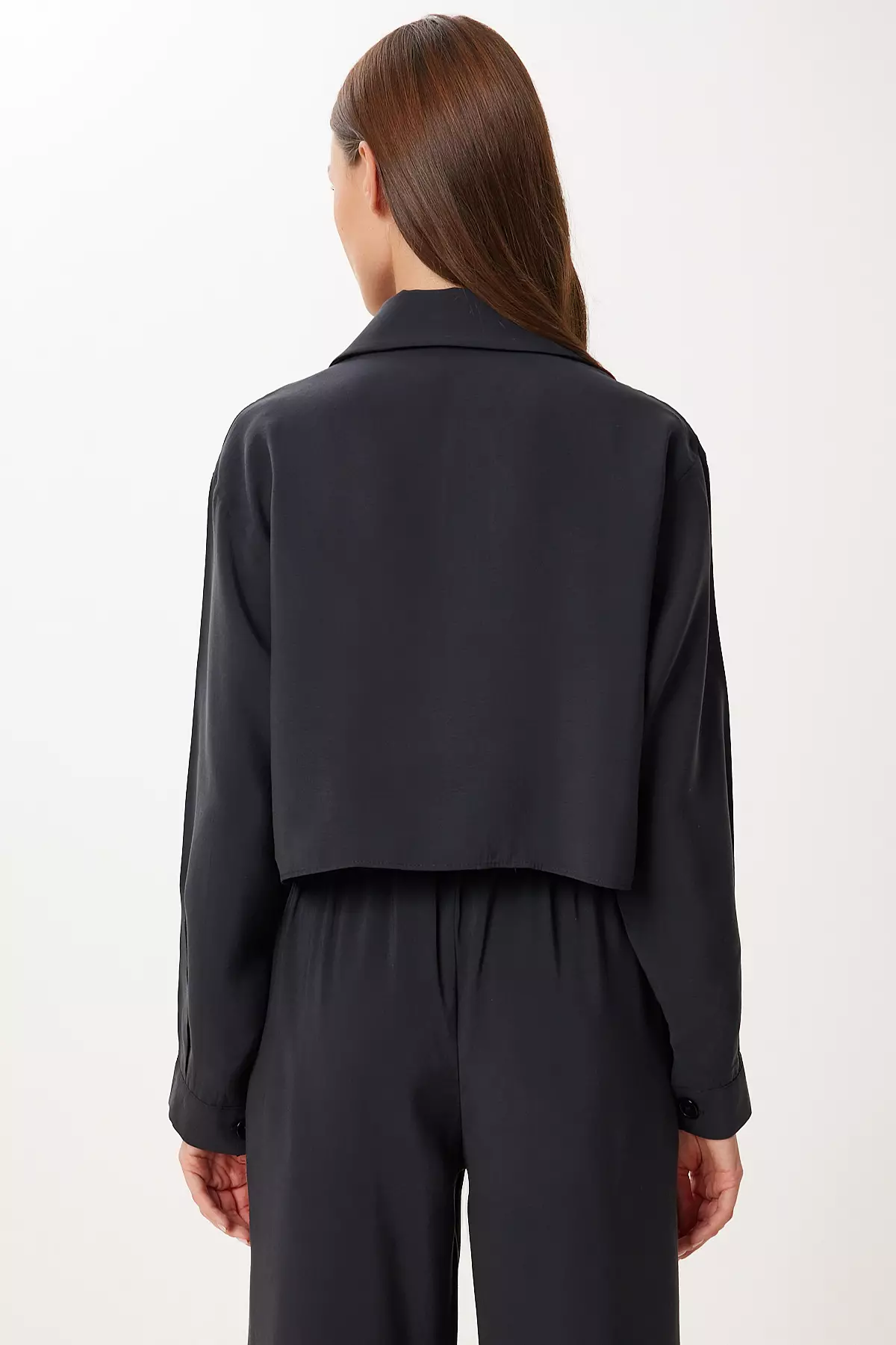 Women's Black Modal Shirt Pants Suit Bv00158