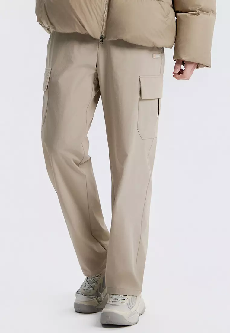 男女同款ARCHELON梭織彈性直腳長褲