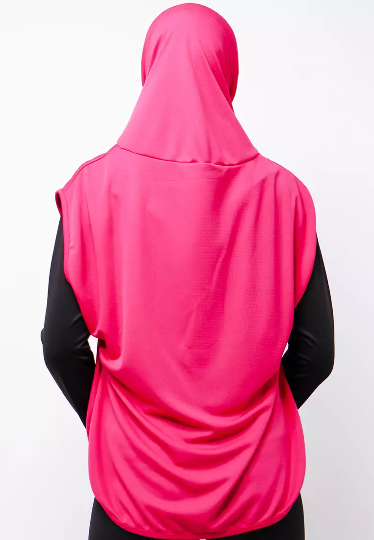 Td Active LH076 HBS Hijab Sport Outer Senam 2-In-1 Hoodie Pink