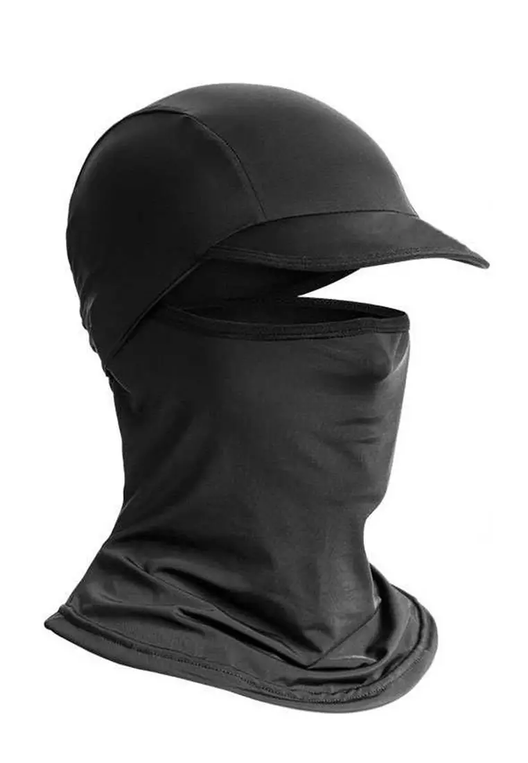 Bryan Masker Topi Sepeda Full Face Cycling Cap Anti UV Hat Material Kain Ice Silk ORIGINAL - Black
